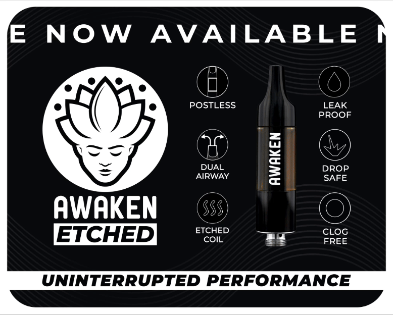 Awaken® Vape Etched Cartridges 1ml - Cotton Candy (Hybrid)